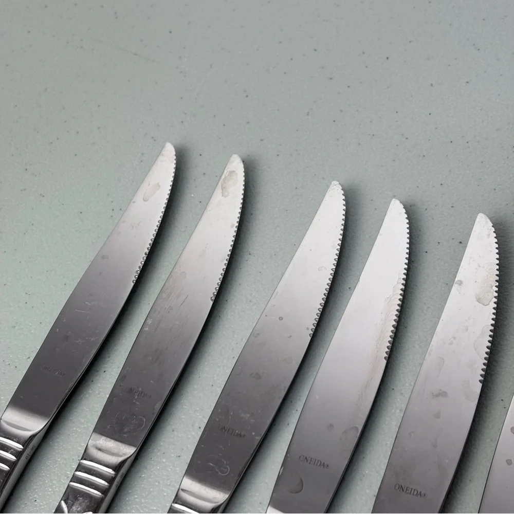 Oneida New York Stainless Steel Flatware Dinner Table Knives Lot of 6